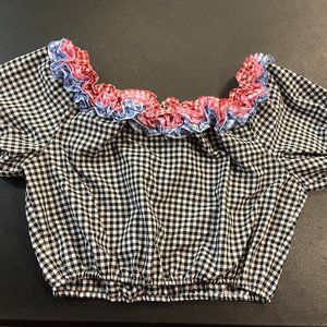 Rachel Antonoff Black and White Crop Top